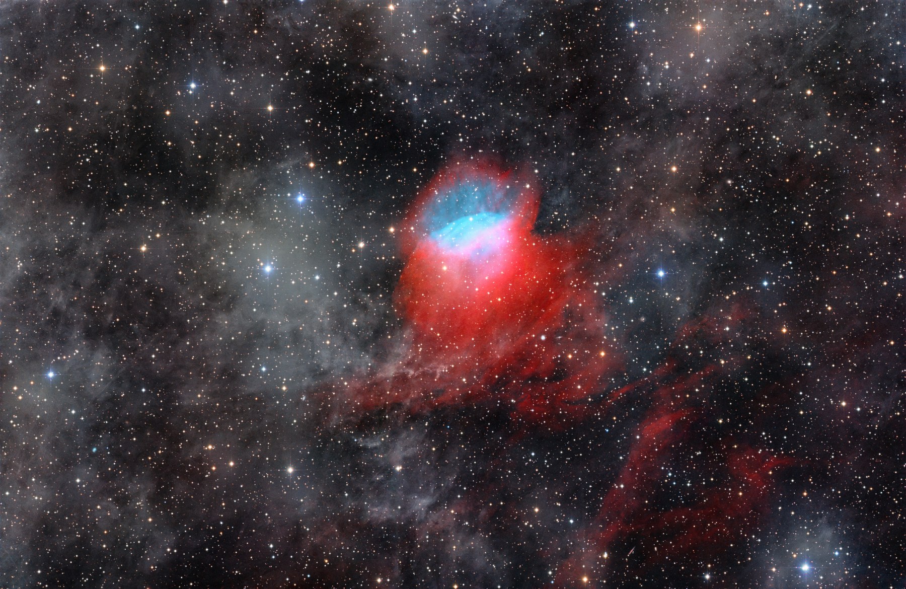 SH2-174 宇宙玫瑰的 LRGBH 深空影像